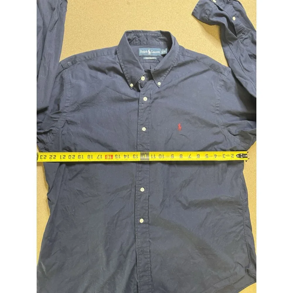 Polo‎ Ralph Lauren Men's Custom fit Shirt Navy Blue Size XL Custom Fit